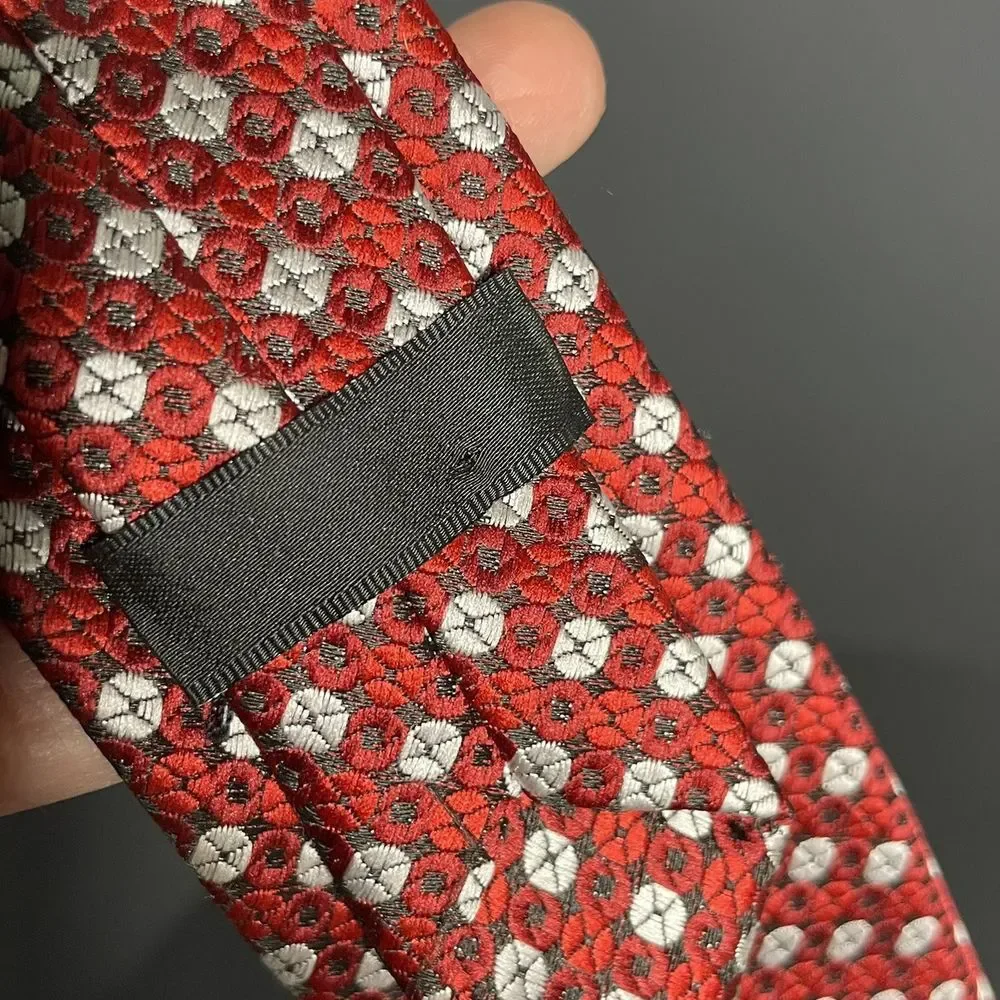 Boys Tie-Red Clip On Neck Tie‎-Red And White, 11 Inch long